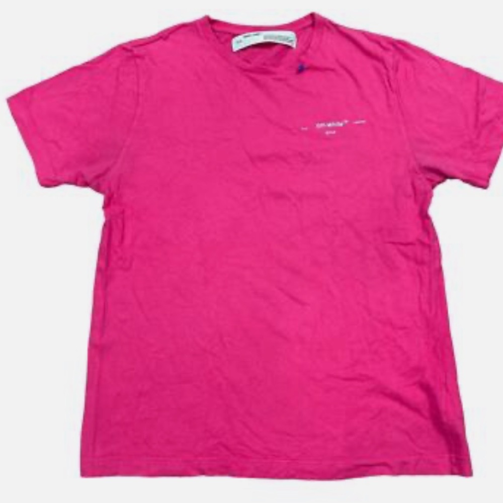 Off-White Main Label 2013 pink fuchsia archive t-shirt with a front logo